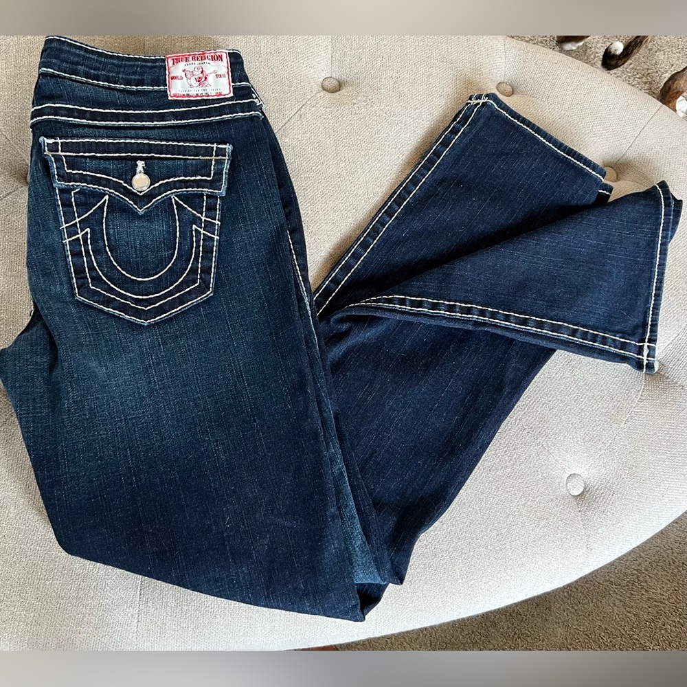 Women’s True Religion Jeans Disco Billy Big T style bootcut size 32 rhinestone